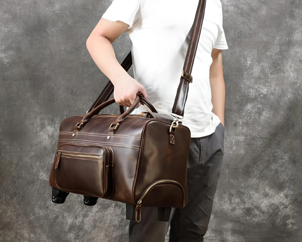 leather carry on case