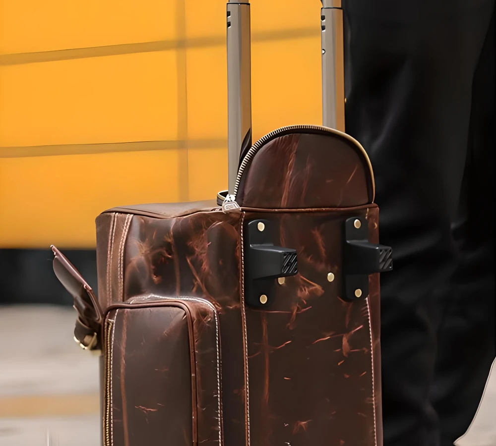 leather rolling duffel carry on